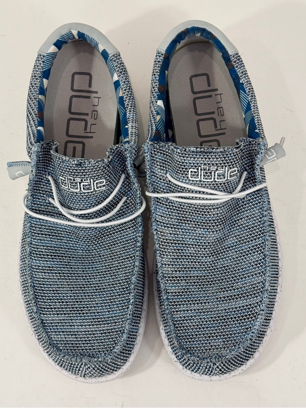 HEYDUDE Wally Sox Men’s US 12 EU 45 Ice Grey Blue Slip On Loafers 110350127
